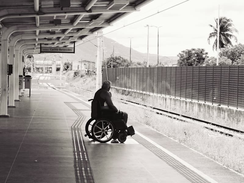 Modern accessible housing with wheelchair ramp and wide pathways